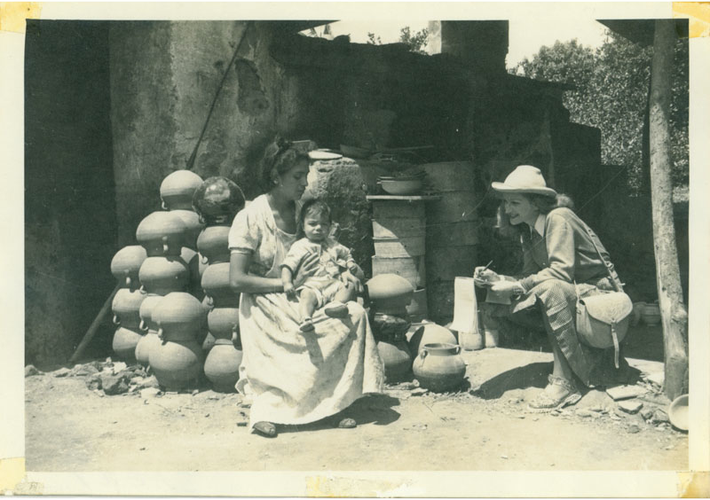 Mary Blair sketches a Peruvian mother & child, 1941, gift of<BR>Maggie Richardson & Jeanne Chamberlain; © Disney.