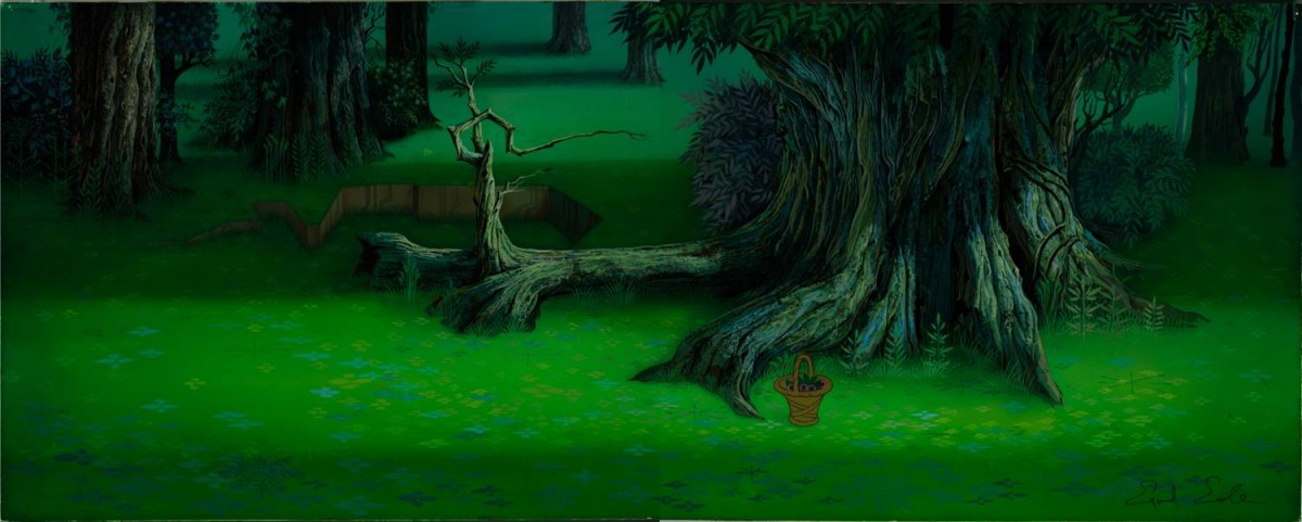 Eyvind Earle, cel setup from <I>Sleeping Beauty</I>, courtesy The Walt Disney Company; © Disney