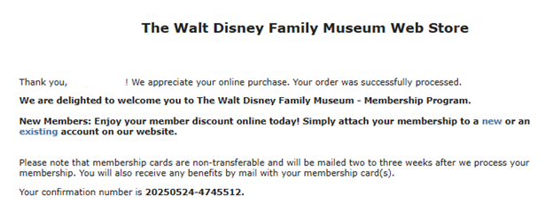 Confirmation Email
