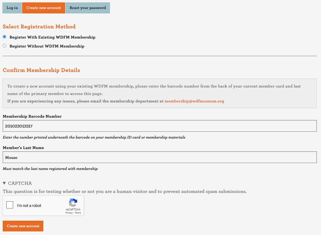 Create New Account page 2