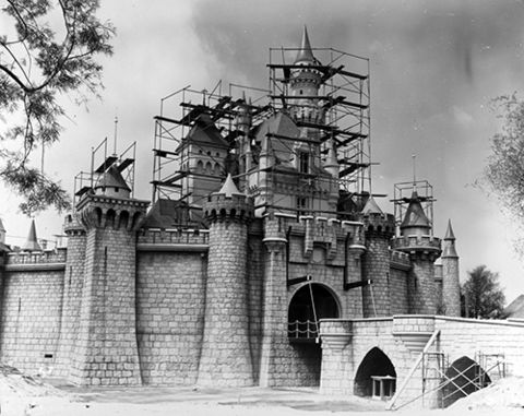 Sleeping Beauty Castle construction, 1955; courtesy of the Walt Disney Archives Photo Library, © Disney.