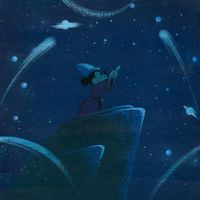 Concept Art “The Sorcerer’s Apprentice,” Fantasia, 1940 Disney Studio Artist Acrylic Paint on paper Walt Disney Family Foundation, ©Disney