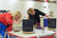 Zoetropes in use at The Walt Disney Family Museum Learning Center